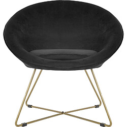 Atmosphera, Createur D'Interieur Fauteuil de salon en velours Evan - Noir