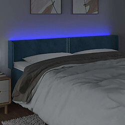 Acheter Maison Chic Tête de lit moderne à LED lumineuse pour chambre - Décoration de lit Bleu foncé 163x16x78/88 cm Velours -MN79715