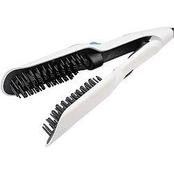 Chrono Brosse à lisser électrique en céramique, brosse LCD, lisseur à cheveux, vapeur, peigne hydratant en fer plat, vaporisateur rapide à vapeur(Blanc)