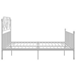 Avis vidaXL Cadre de lit sans matelas blanc métal 200x200 cm