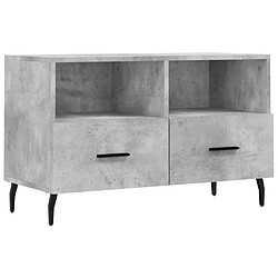 vidaXL Meuble TV Gris béton 80x36x50 cm Bois d'ingénierie