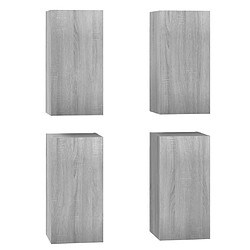 vidaXL Meubles TV 4 pcs Sonoma gris 30,5x30x60 cm Bois d'ingénierie