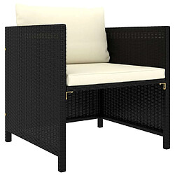 Maison Chic Salon de jardin 5 pcs + coussins - Mobilier/Meubles de jardin - Table et chaises d'extérieur Résine tressée Noir -MN53205 pas cher