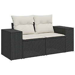 Acheter vidaXL Salon de jardin 8 pcs avec coussins noir résine tressée