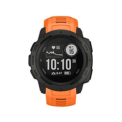 Bracelet en silicone 24mm orange pour votre Garmin Instinct