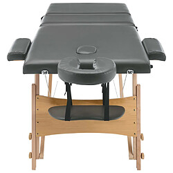 Acheter vidaXL Table de massage avec 3 zones Cadre en bois Anthracite 186x68cm