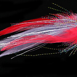 Acheter Streamer De Pêche à La Mouche Truite Saumon Arc-en-ciel Vole Rouge D'eau Salée Avec Crochet