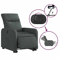 Maison Chic Fauteuil Relax pour salon, Fauteuil inclinable électrique gris foncé tissu -GKD32643 pas cher