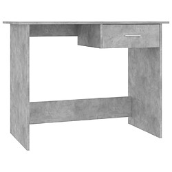 Helloshop26 Bureau table poste de travail meuble d'ordinateur informatique étude 100 x 50 x 76 cm bois d’ingénierie gris 02_0023827