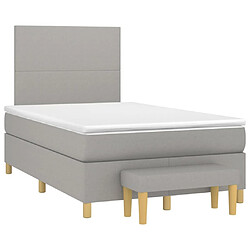 Avis Maison Chic Lit Adulte - Lit simple Lit à sommier tapissier avec matelas moelleux - Meuble de Chambre - Gris clair 120x200cm Tissu -MN67645