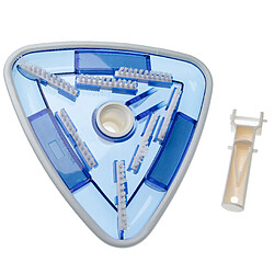 vhbw Brosse de piscine pour pompe, Skimmer - aspirateur avec un raccord de 32/38mm, triangulaire, blanc / bleu (transparent)