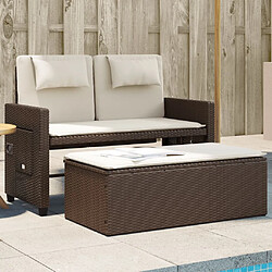 Maison Chic Banc inclinable de jardin avec coussins| Banc d'extérieur marron résine tressée -GKD93535