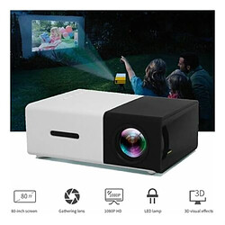 Vidéoprojecteur OHP YG-300 Lumi USB LED Mini HDMI Projecteur Portable 1300mAh Li-batterie Noir