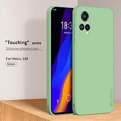 Coque en silicone PINWUYO découpes précises, toucher lisse, anti-rayures, flocage de fibres, vert pour votre Meizu 18X