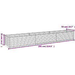 vidaXL Lit surélevé de jardin 291x50x36 cm acier corten pas cher