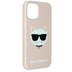 Coque iPhone 12 Mini Design Choupette IKONIK Soft-touch Karl Lagerfeld Rose