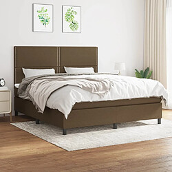 vidaXL Sommier à lattes de lit avec matelas Marron foncé 180x200 cm