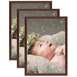 vidaXL Collage de cadres photo 3 pcs de table Rouge foncé 10x15 cm