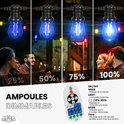 Avis SkyLantern Guirlande Guinguette 30M Filament Multicolore LED 60 Bulbes Dimmables Avec Variateur et Télécommande