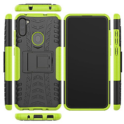 Coque en TPU hybride antidérapant avec béquille vert pour votre Samsung Galaxy M11/A11