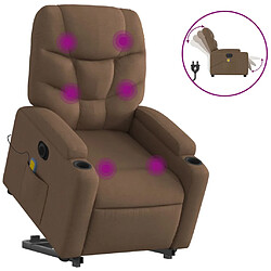 vidaXL Fauteuil inclinable de massage électrique Marron Tissu