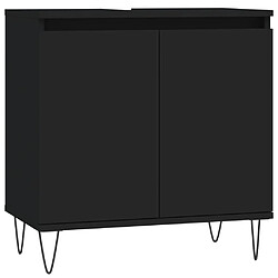 Maison Chic Armoire de salle de bain,Meuble de rangement,Meuble haut noir 58x33x60 cm bois d'ingénierie -GKD921229