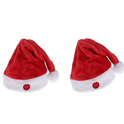 Avis 2x Chapeaux de Noël Musique, Bonnets de Noël pour Enfants , Chapeau de Père Mère Santa avec Serre-têtes Taille ajustable