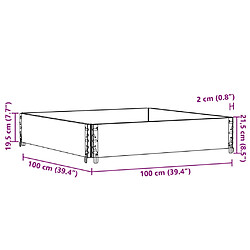 vidaXL Jardinière 100x100 cm bois de pin massif pas cher