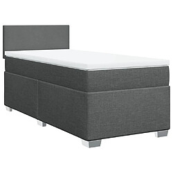 Avis Vidaxl Sommier à lattes de lit avec matelas Gris foncé 80x200 cm Tissu