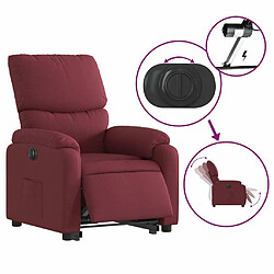 Maison Chic Fauteuil Relax pour salon, Fauteuil inclinable électrique rouge bordeaux tissu -GKD61431 pas cher