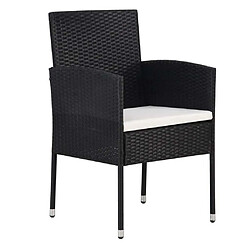 Maison Chic Lot de 4 Chaises de jardin,Fauteuil d'extérieur Résine tressée Noir -MN70389