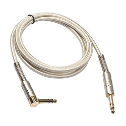 Avis 1 pièce 6.35mm mâle à mâle audio stéréo câble aux 90 degrés angle droit 180cm