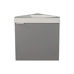 Avis Vente-Unique Meuble lave-main d'angle suspendu gris mat - 56 cm - MANODO