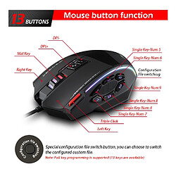 Avis Universal Souris gaming 10 000 DPI 13 boutons programmables lumière LED RVB Tableau de l'ordinateur de la souris conforme au silence de l'ordinateur portable du PC