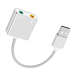 Adaptateur audio Carte son externe stéréo USB pour casque 3,5 mm, blanc pas cher