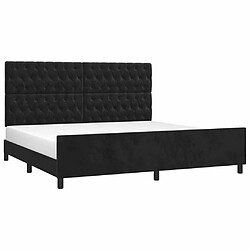 Avis Maison Chic Lit adulte - Cadre Structure de lit avec tête de lit Contemporain Noir 200x200 cm Velours -MN21551