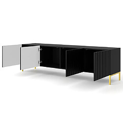 Bestmobilier Lara - meuble tv - pieds dorés - 200 cm