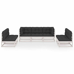 Avis Maison Chic Salon de jardin 7 pcs + coussins - Mobilier/Meubles de jardin - Table et chaises d'extérieur Bois de pin massif -MN68465