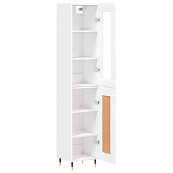 Avis vidaXL Buffet haut Blanc 34,5x34x180 cm Bois d'ingénierie