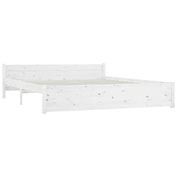 Acheter Maison Chic Lit adulte - Lit simple Cadre de lit,Structure du lit Contemporain Blanc Bois massif 200x200 cm -MN39285