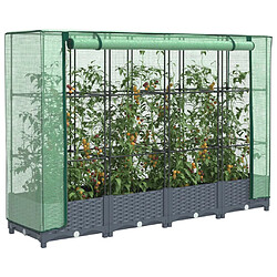 vidaXL Jardinière surélevée avec housse aspect rotin 160x40x123 cm