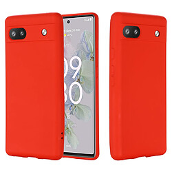 Coque en silicone antichoc, flexible avec lanière, rouge pour votre Google Pixel 6a