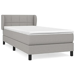 Maison Chic Lit Adulte - Lit simple Lit à sommier tapissier avec matelas moelleux - Meuble de Chambre - Gris clair 100x200cm Tissu -MN49639