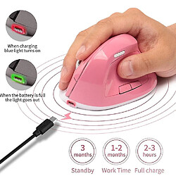 Universal Souris sans fil ergonomique 1600DPI USB rechargeable 2,4 GHz souris verticales optiques pas cher