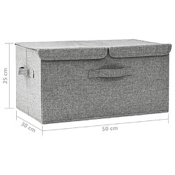 vidaXL Boîte de rangement Tissu 50x30x25 cm Gris pas cher