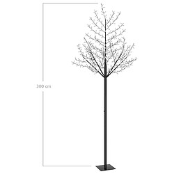 vidaXL Sapin de Noël 600 LED blanc chaud Cerisier en fleurs 300 cm pas cher