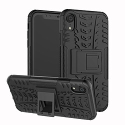 Wewoo Coque Pneu Texture TPU + PC Antichoc pour iPhone X / XS, avec support (Noir)