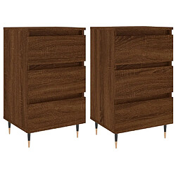 vidaXL Tables de chevet 2 pcs chêne marron 40x35x69 cm bois ingénierie