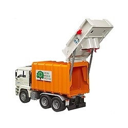 Bruder Miniature Camion à ordures Man Tga avec 2 Poubelles Multicolore