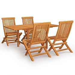 Maison Chic Salon de jardin 5 pcs - Table et chaises d'extérieur - Mobilier/Meubles de jardin Moderne Bois de teck massif -MN96026